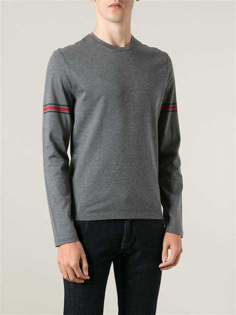 gucci grey|Gucci long sleeve logo shirt.